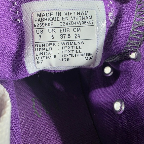 Converse Chuck Taylor All Star Low Top Grey Purple Womens 7 Sneakers 525960F - Picture 8 of 8
